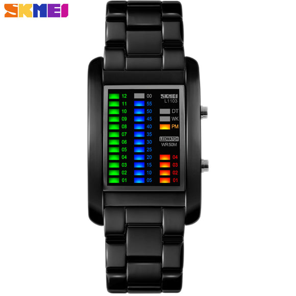 SKMEI 2017 New popular Brand Men luxury creative Watches digital LED display 50M waterproof Wristwatches quality alloy band