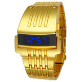 Fashion Full Steel Led Gold Digital Watch