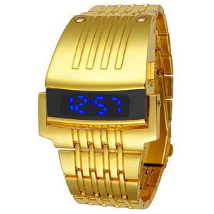 Fashion Full Steel Led Gold Digital Watch